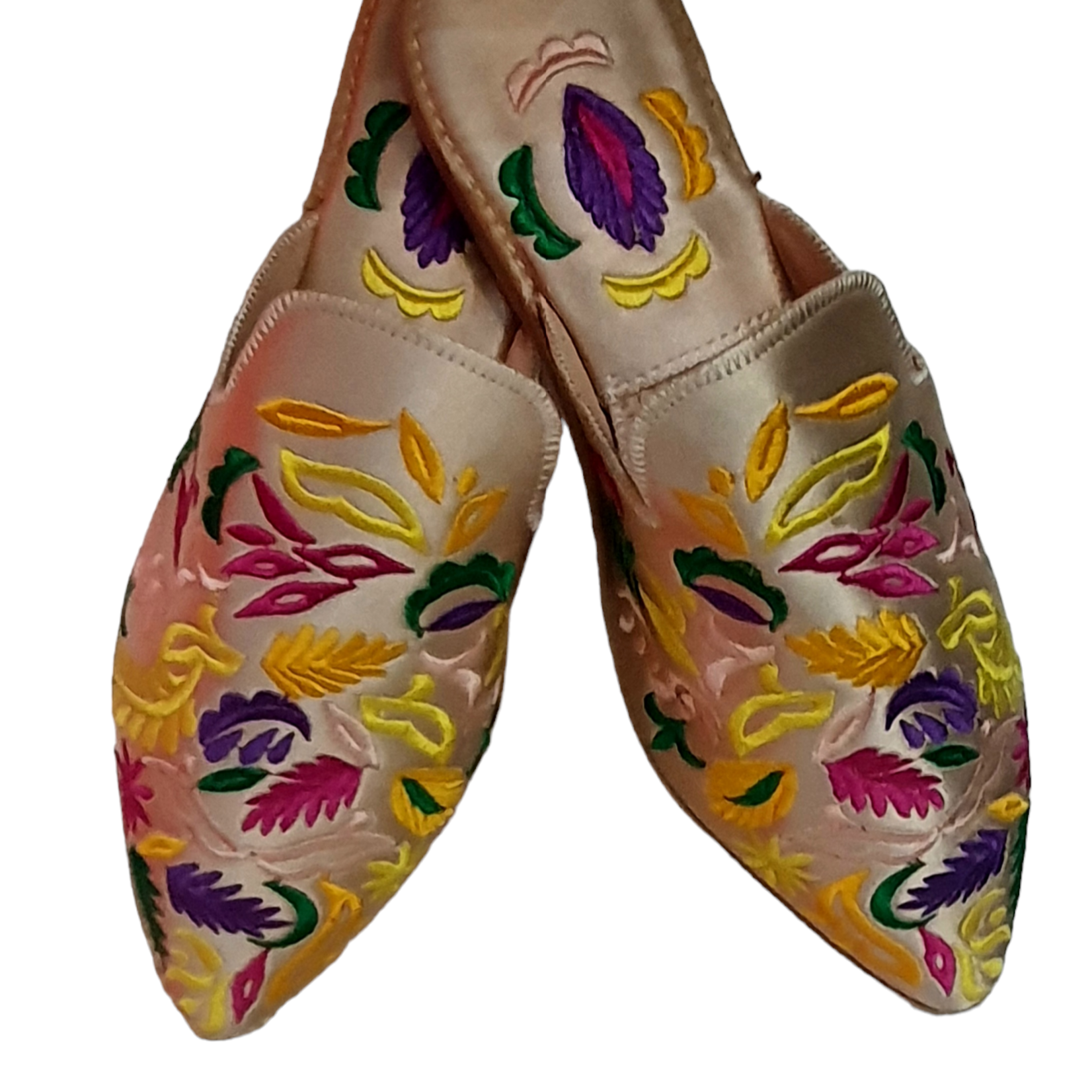 Major'Elle Flower Embroidered Leather Slipper