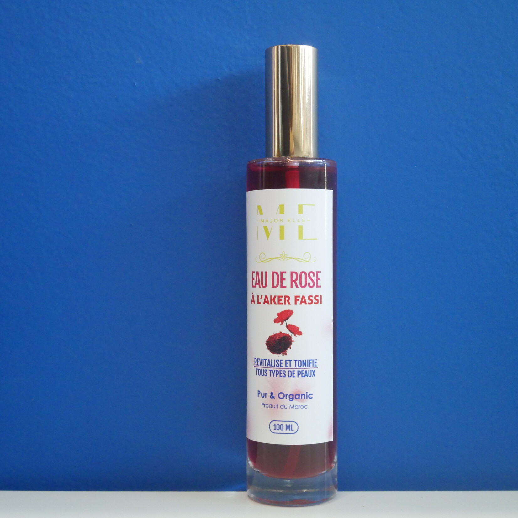 Organic Rose water with Poppy and Pomegranate peel "Aker Fassi"-100ml