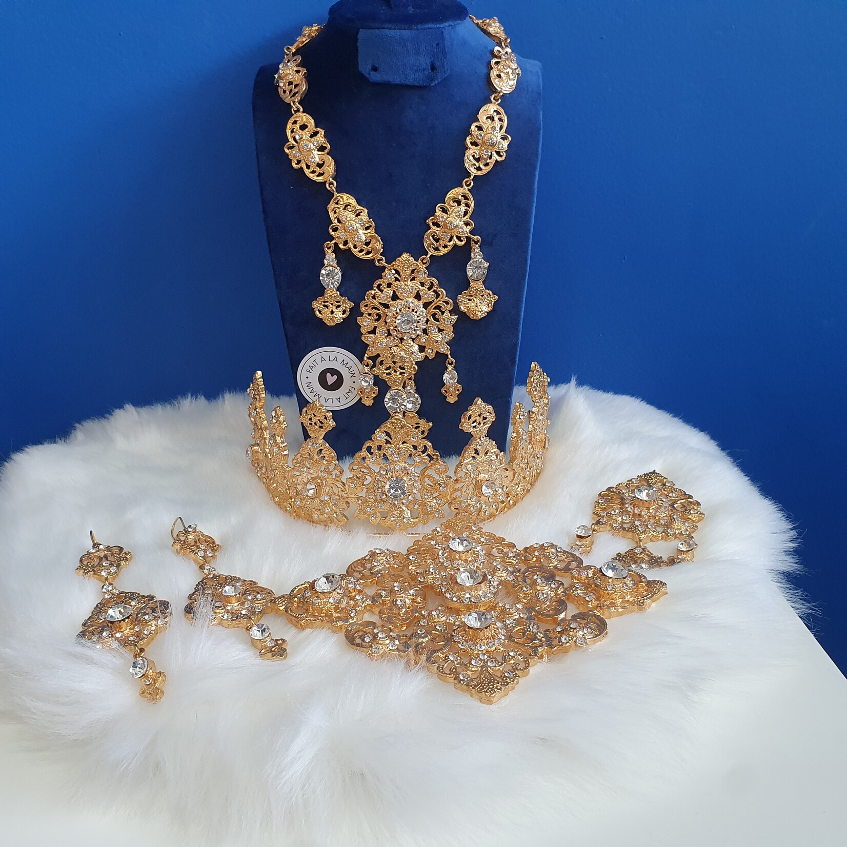 Parure de bijoux de mariée fait main