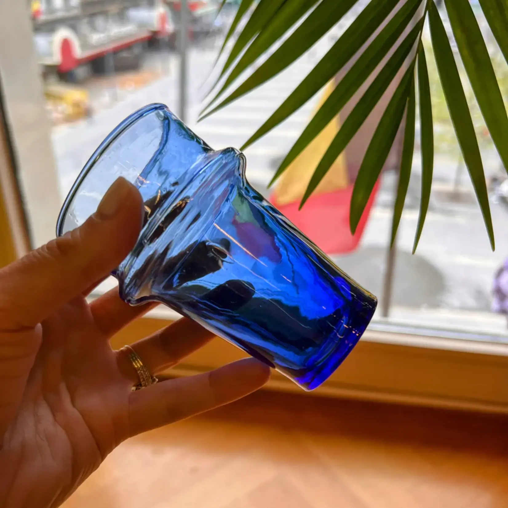 Verre Beldi soufflé Bleu A1