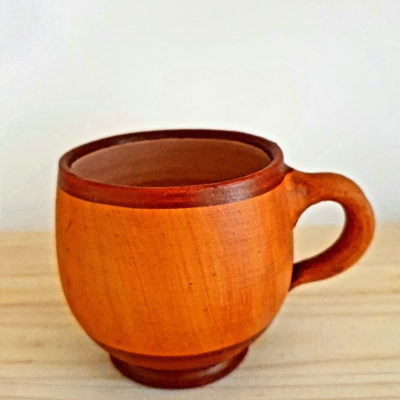 Artisan handmade clay water glass