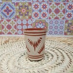 Artisanal terracotta glass made and painted by hand