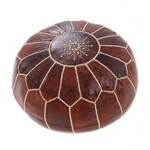 Authentic Moroccan pouf in handmade leather