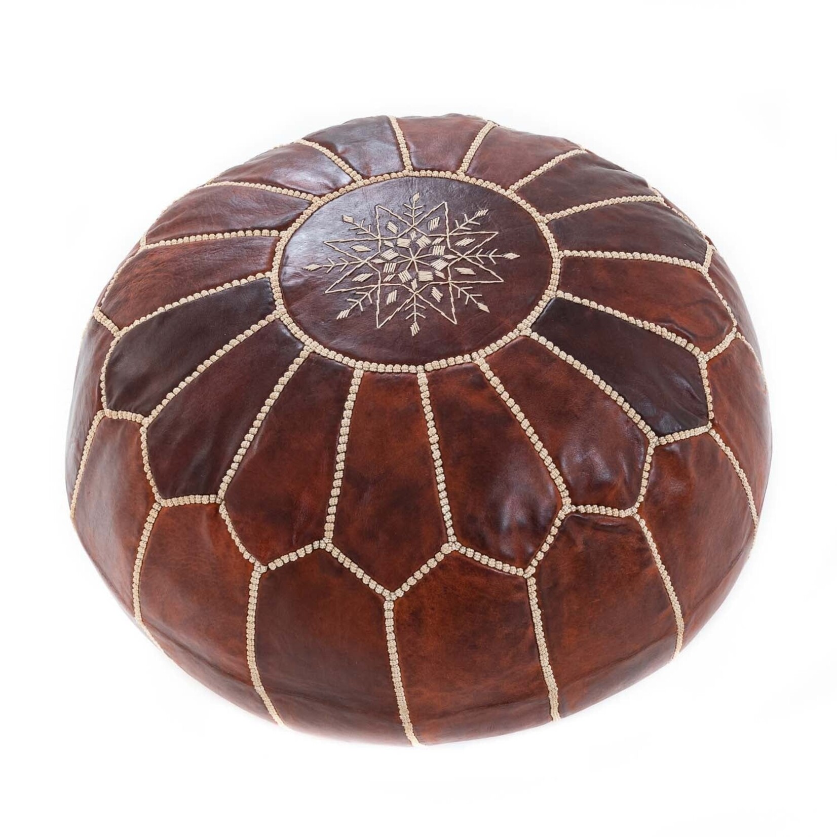 Pouf Marocain Authentique en cuir fait main