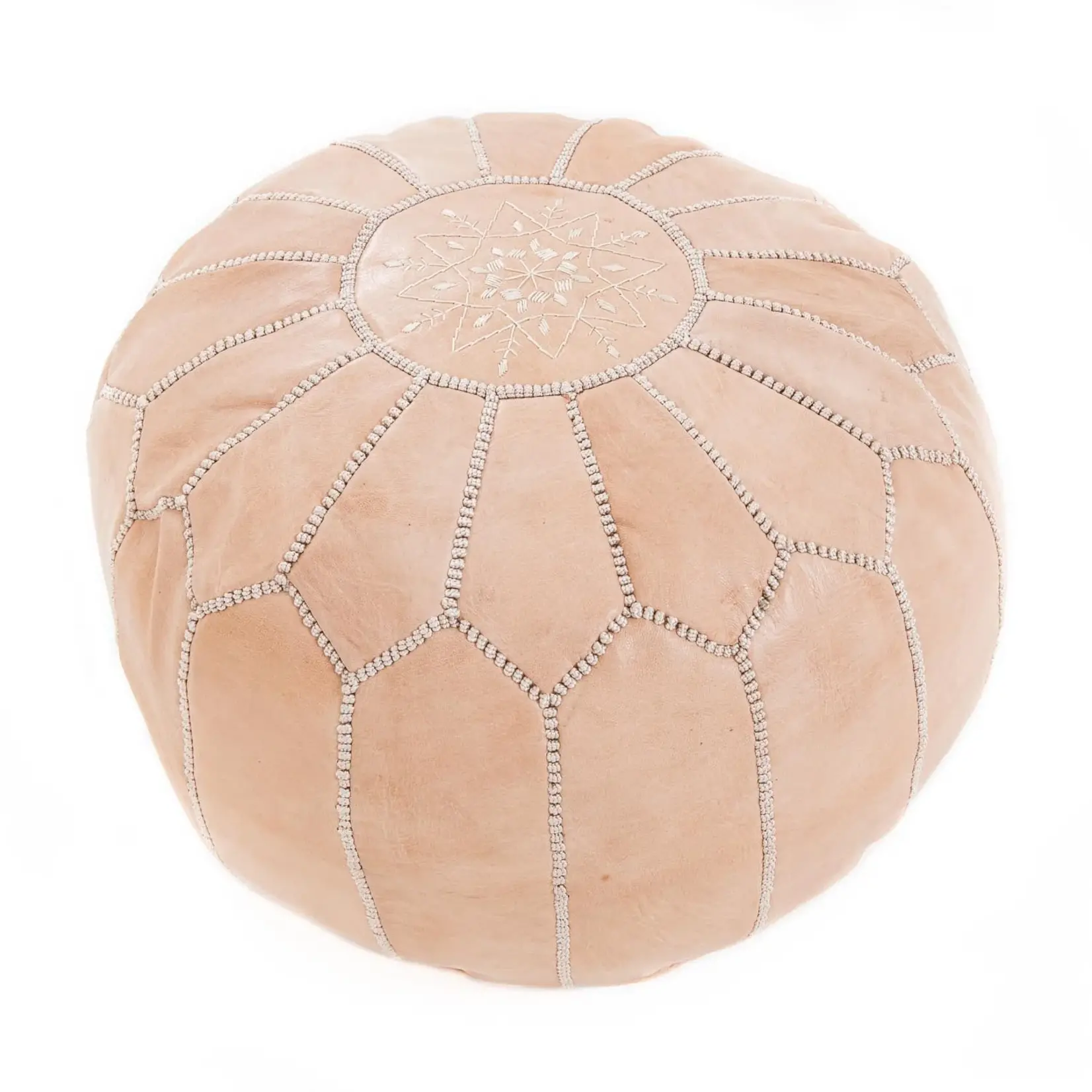 Authentic Moroccan pouf in handmade leather