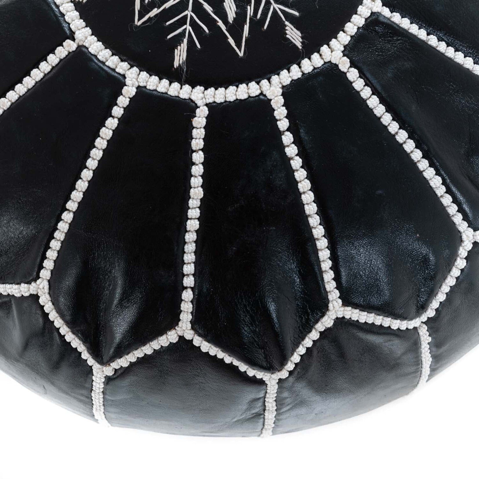 Authentic Moroccan pouf in handmade leather