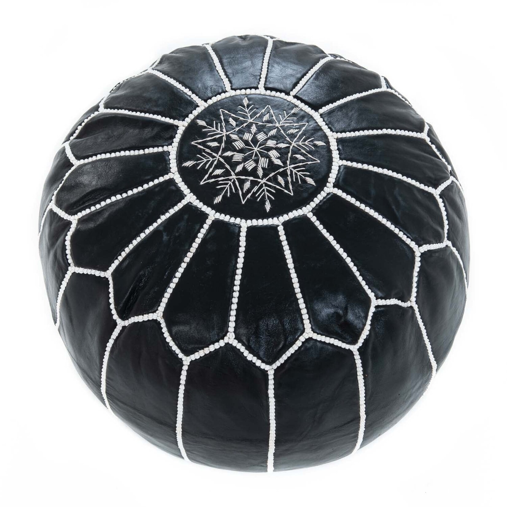 Authentic Moroccan pouf in handmade leather