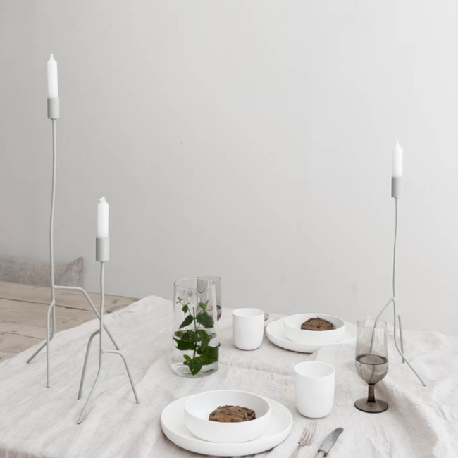 K'willeminhuis Thin candleholder zijdegrijs