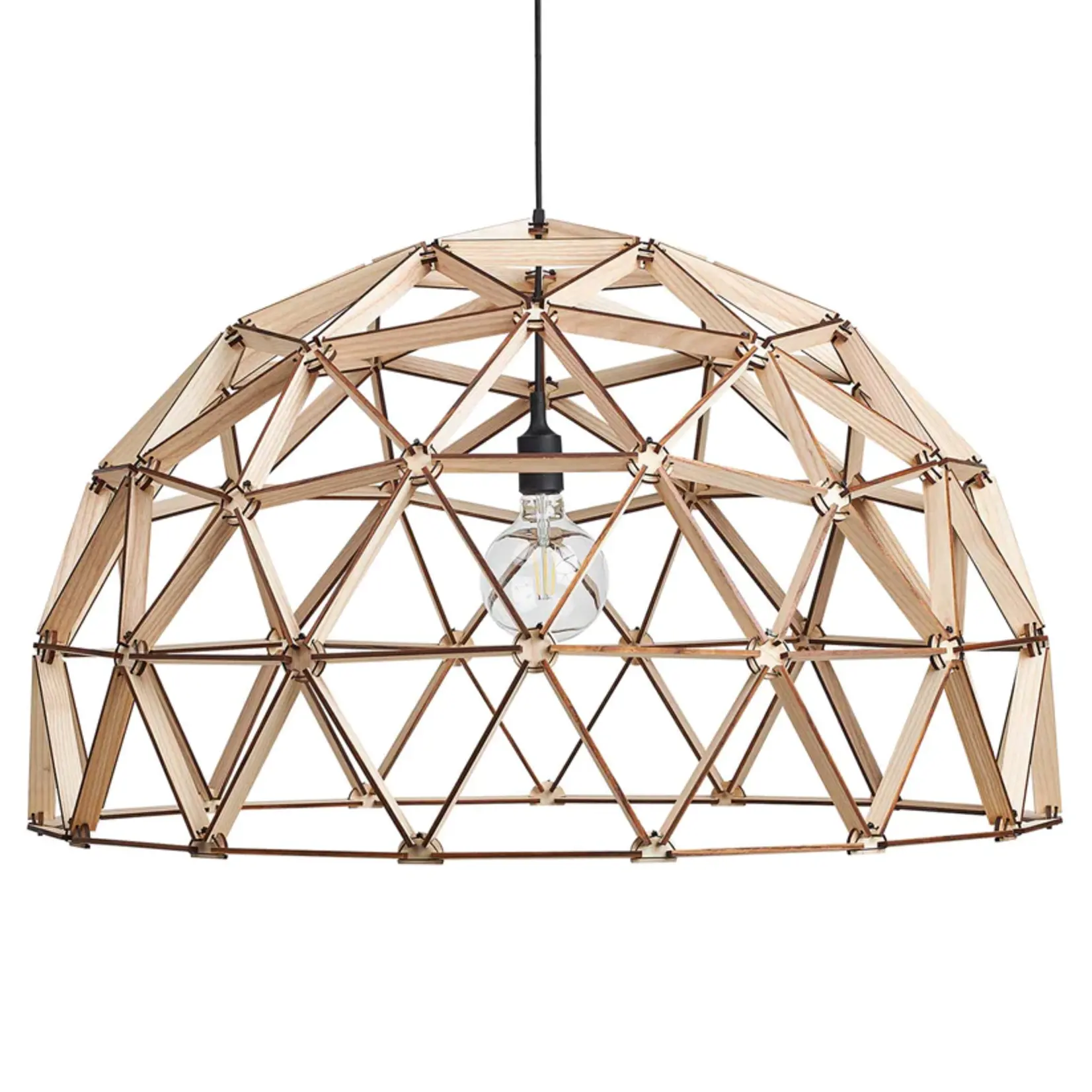 Binthout Houten koepellamp naturel - 100 cm