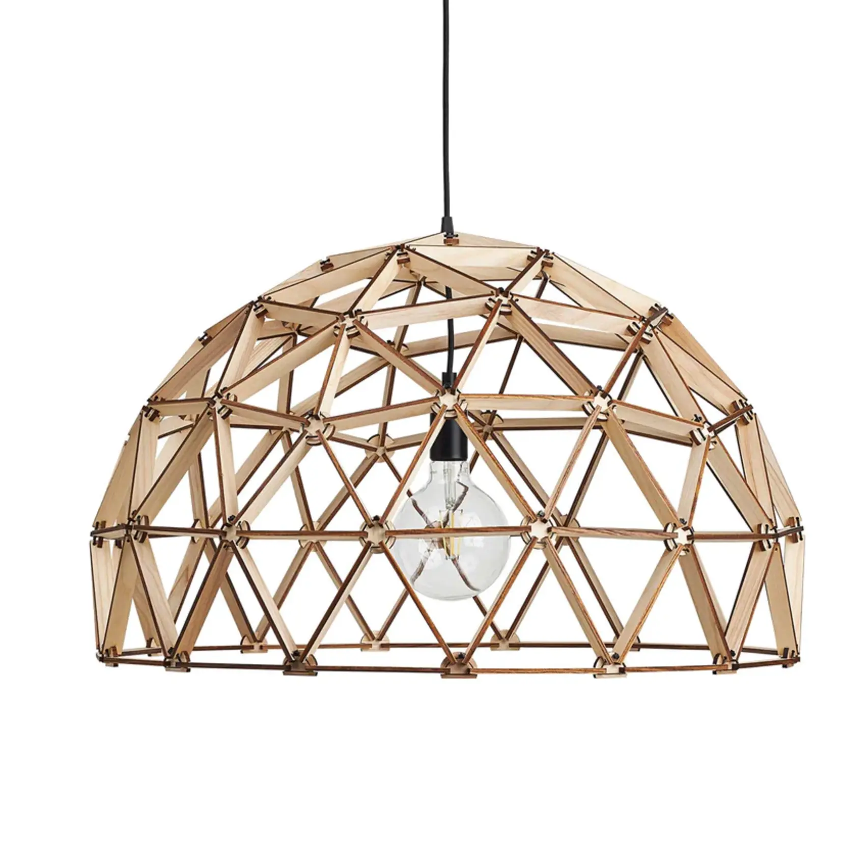 Binthout Houten koepellamp naturel - 75 cm