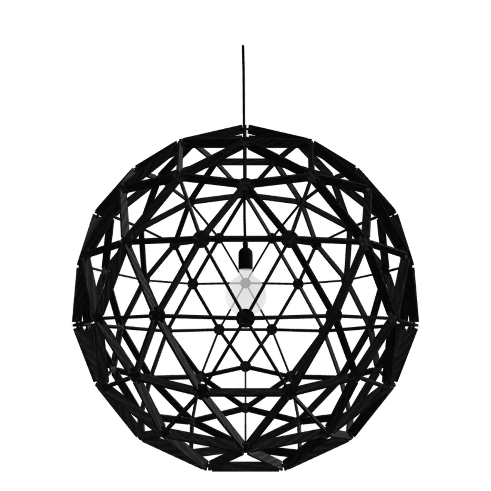 Binthout Houten bollelamp zwart - 100 cm