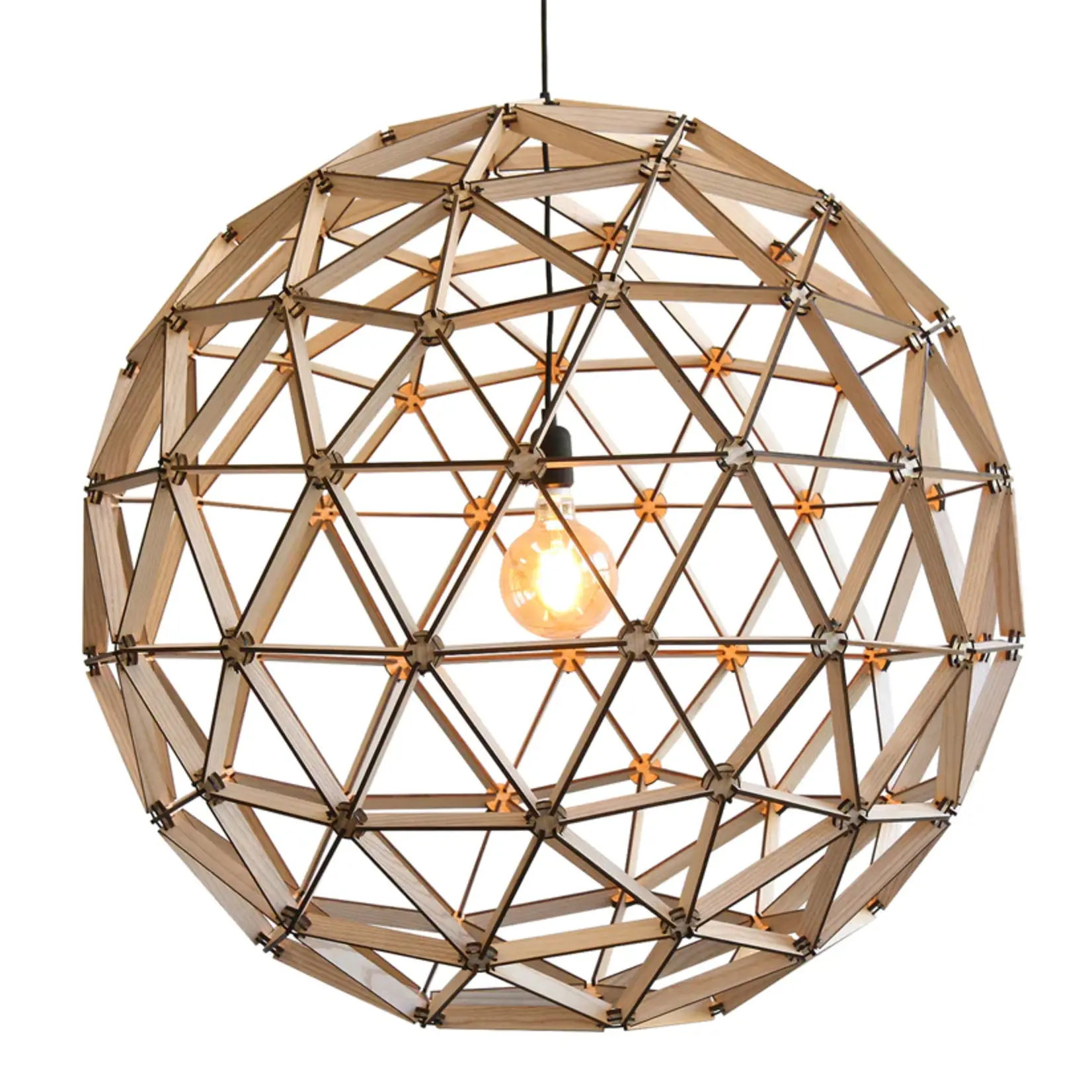 Binthout Houten bollelamp naturel - 100 cm