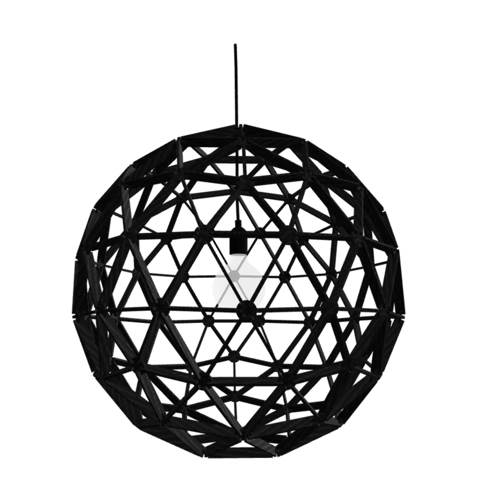Binthout Houten bollelamp zwart - 75 cm