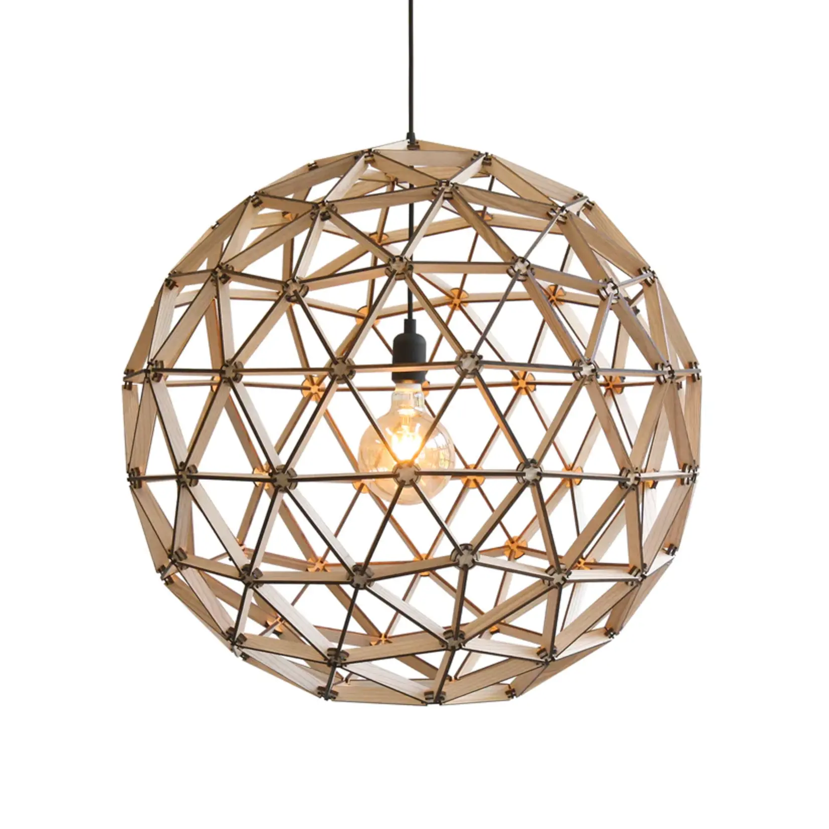 Binthout Houten bollelamp naturel - 75 cm