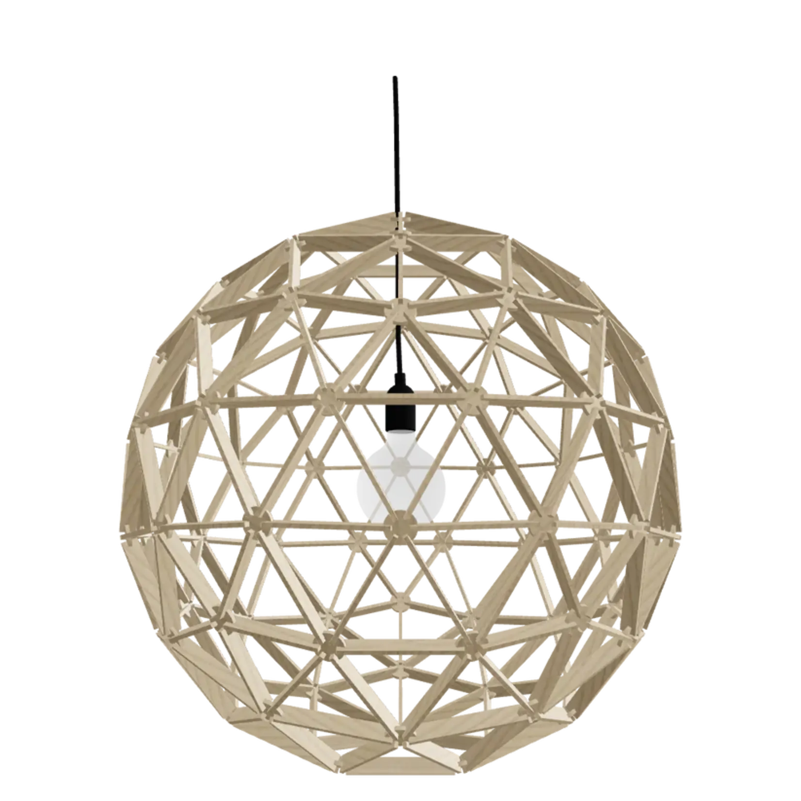 Binthout Houten bollelamp naturel - 75 cm