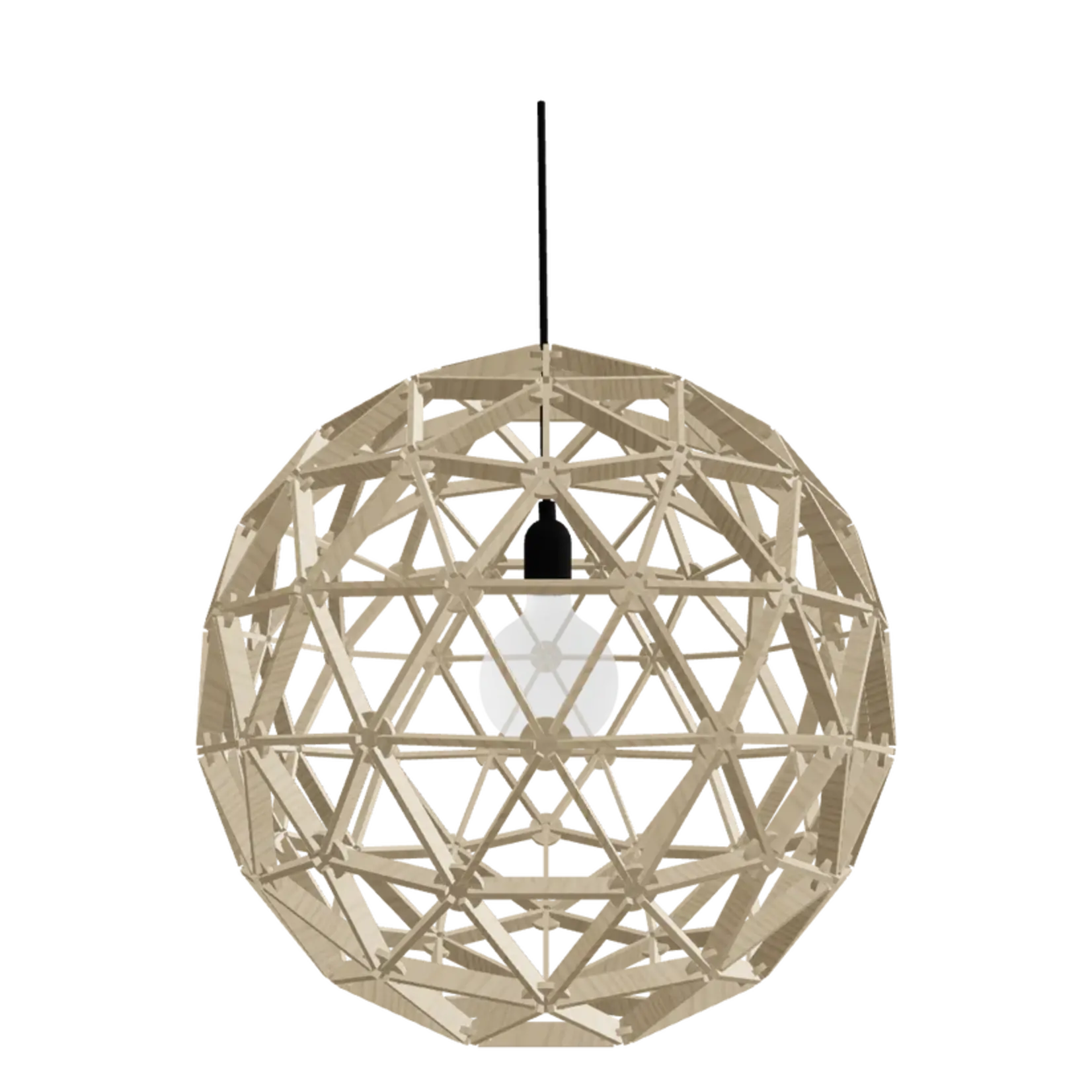 Binthout Houten bollelamp naturel - 60 cm