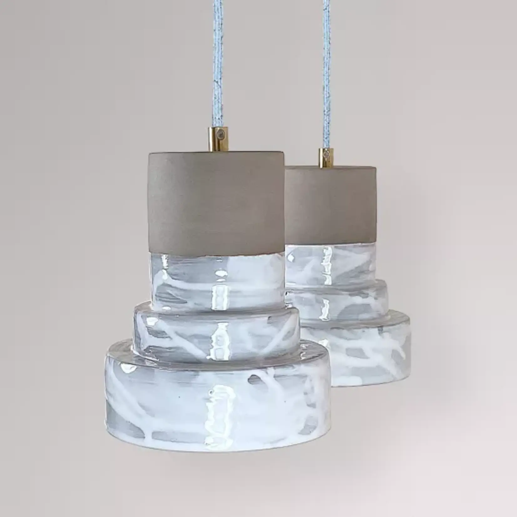 Greatceramics Hanging Lamp Lanikai Beach White Glaze