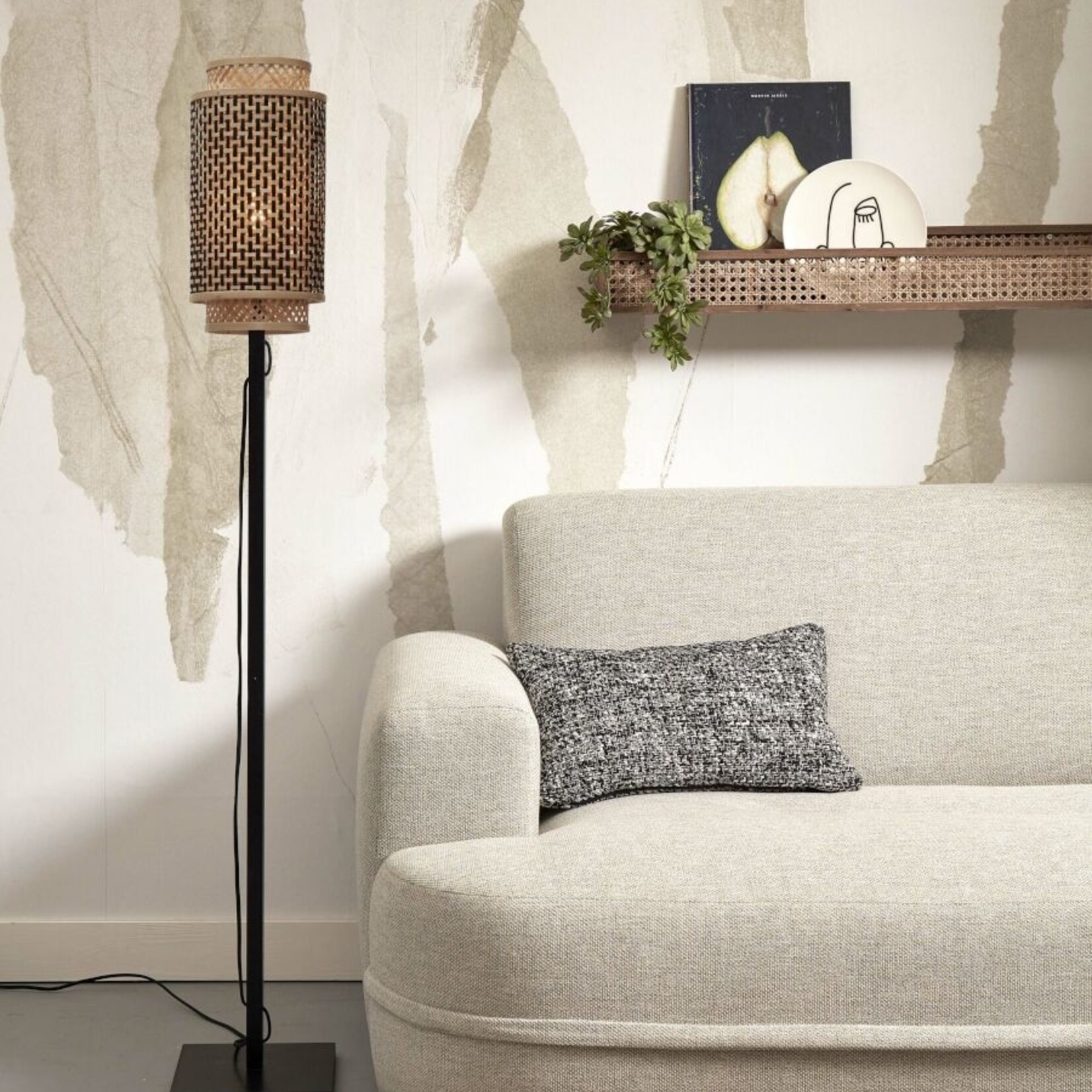 Good&Mojo Bhutan staande lamp - natural/black L