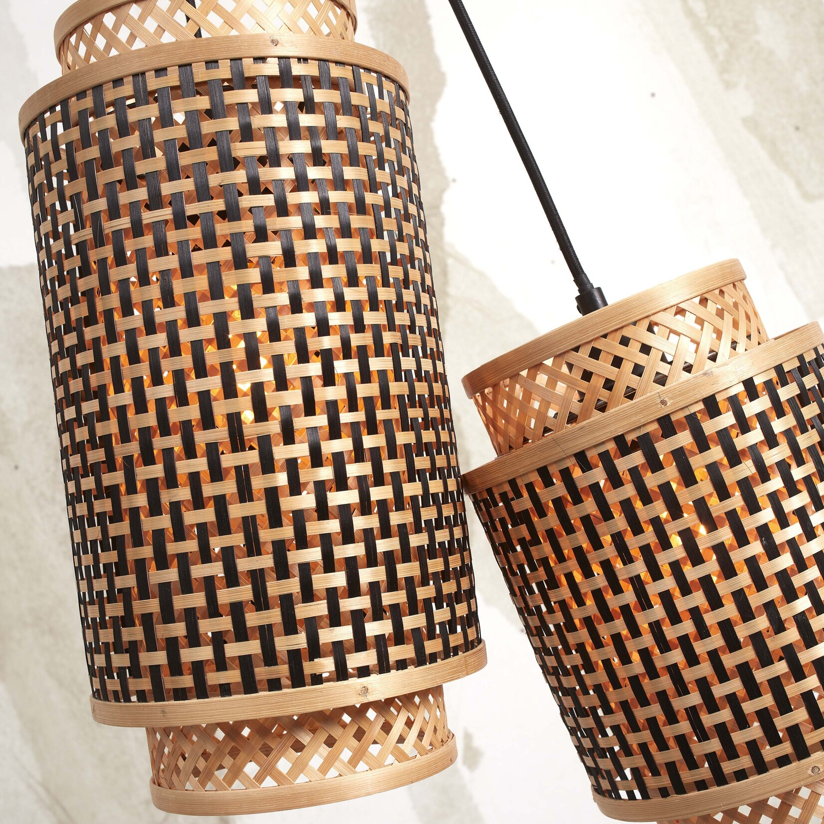 Good&Mojo Bhutan hanglamp, set van 2 natural/black