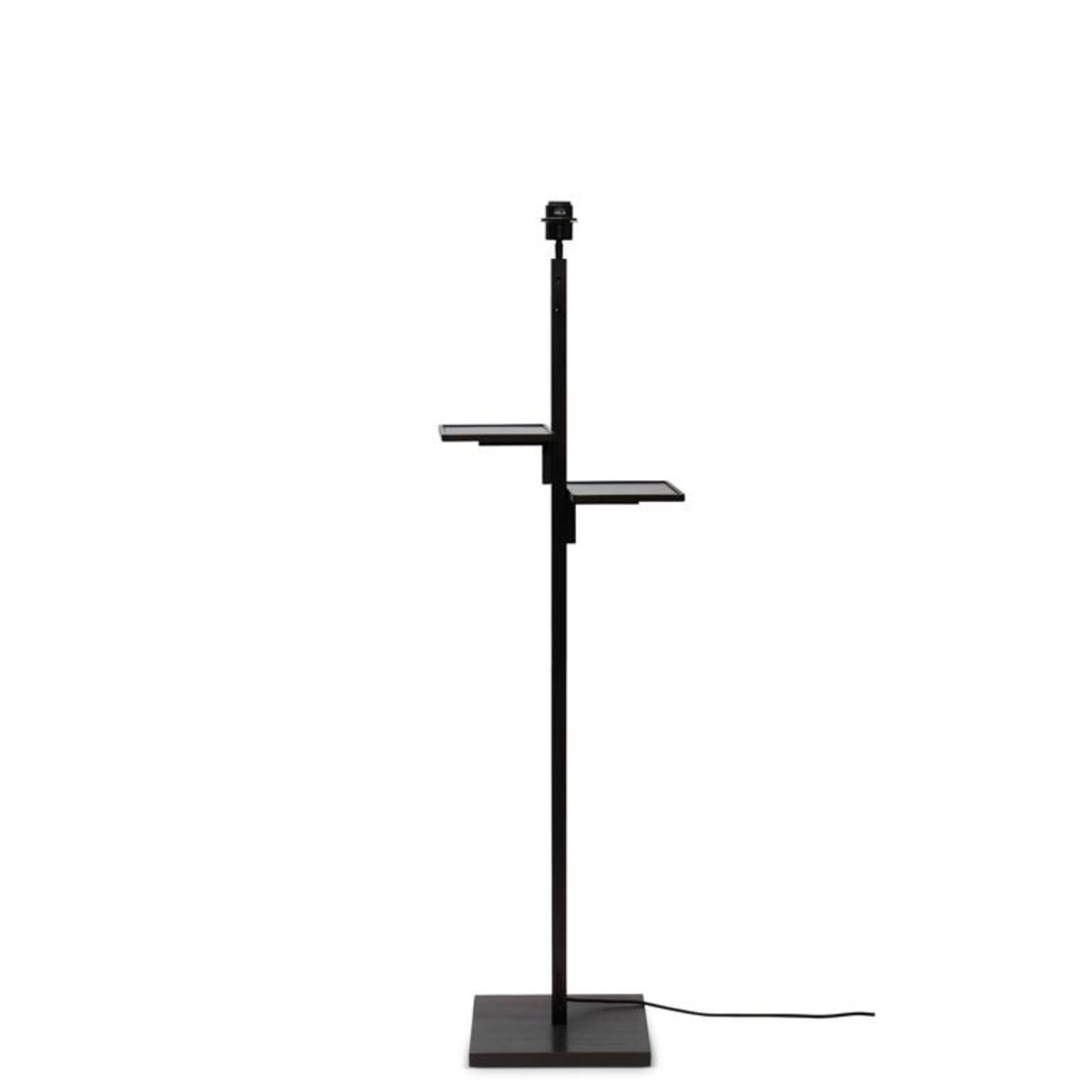 Good&Mojo Bhutan vloerlamp met plankje - zwart frame