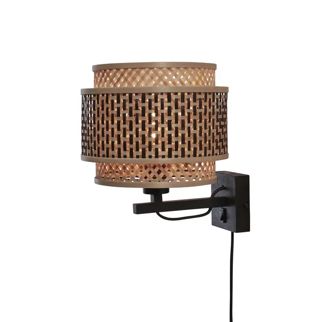 Good&Mojo Bhutan wandlamp - zwart frame