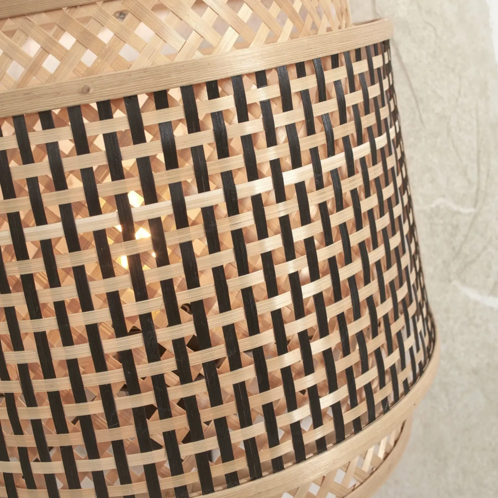 Good&Mojo Bhutan halve wandlamp - natural/black L