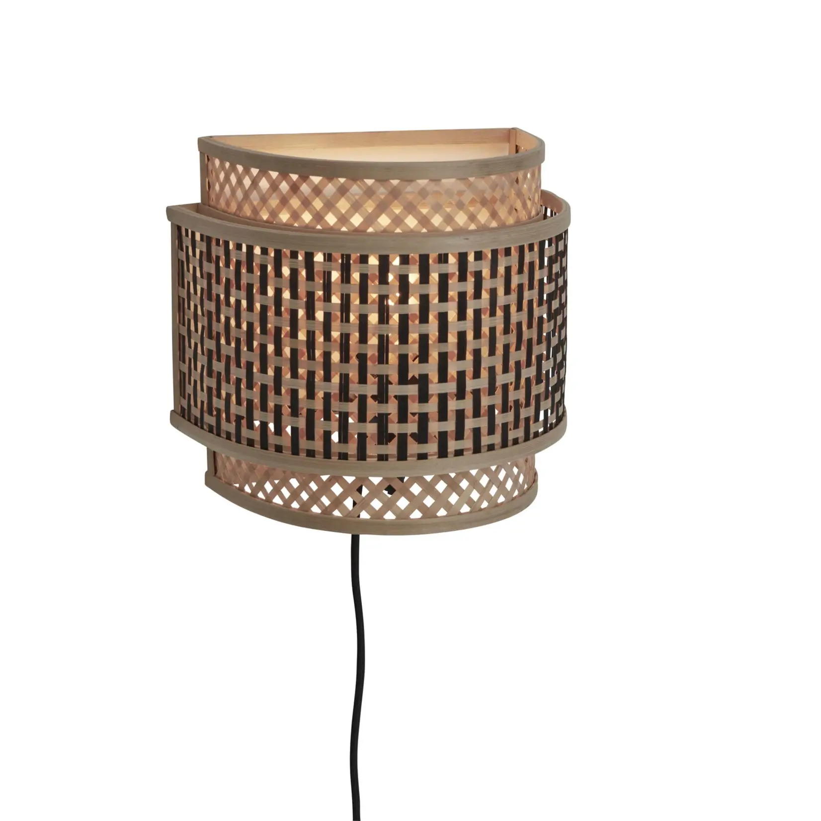 Good&Mojo Bhutan halve wandlamp - natural/black S