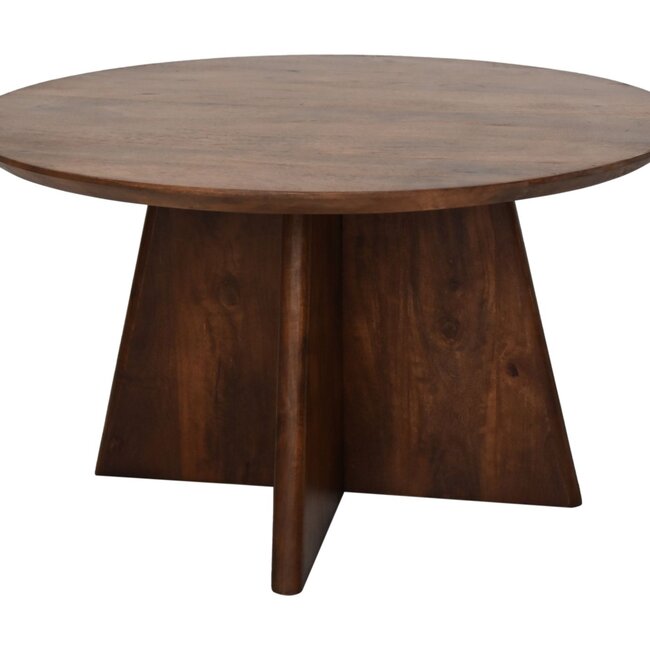 HSM Collection Ronde salontafel kruispoot 80cm - mat bruin