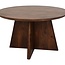 HSM Collection Ronde salontafel kruispoot 80cm - mat bruin