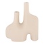 Nordic Vase - Vase in sand ceramic with two openings 8x23,5x27 cm
