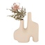 Nordic Vase - Vase in sand ceramic with two openings 8x23,5x27 cm