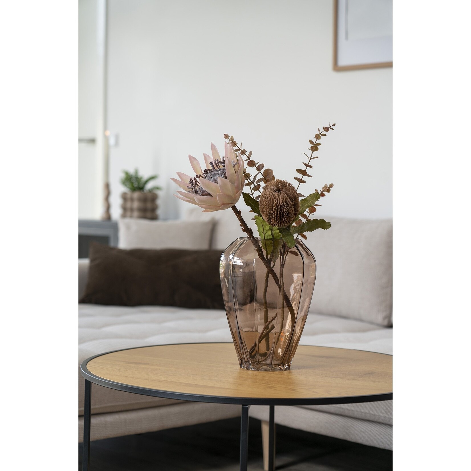 Nordic Vase - Vase in glass, brown, Ø22x29 cm