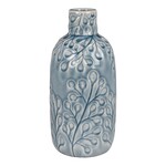 Nordic Vase - Vase in ceramic, blue with pattern, round, Ø12x26 cm
