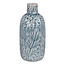 Nordic Vase - Vase in ceramic, blue with pattern, round, Ø12x26 cm
