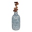 Nordic Vase - Vase in ceramic, blue with pattern, round, Ø12x26 cm