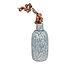 Nordic Vase - Vase in ceramic, blue with pattern, round, Ø12x26 cm