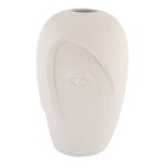 Nordic Ceramic Vase - Vase in sand ceramic with face  12,5x13x19,5 cm