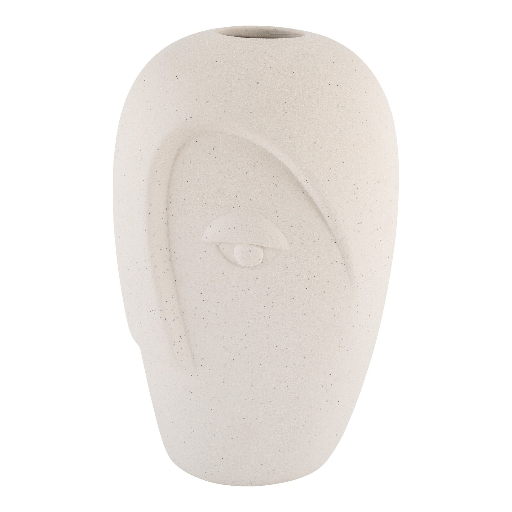 Nordic Ceramic Vase - Vase in sand ceramic with face  12,5x13x19,5 cm