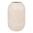 Nordic Vase - Vase in ceramic, beige with pattern, round, Ø16x25,5 cm