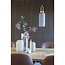 Nordic Vase - Vase in ceramic, beige with pattern, round, Ø16x25,5 cm