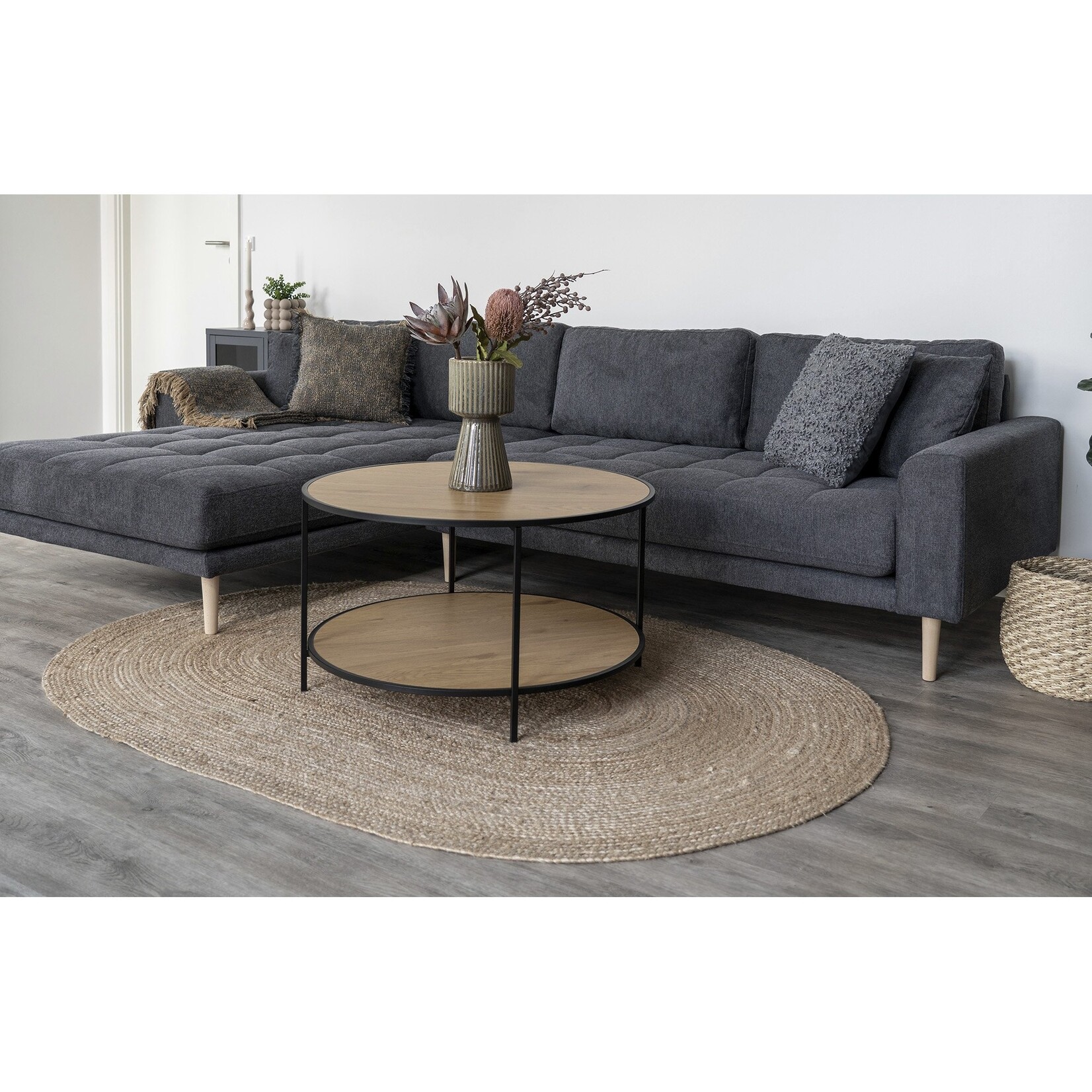 Nordic Bombay Rug - Rug in braided jute, nature, oval, 140x200 cm