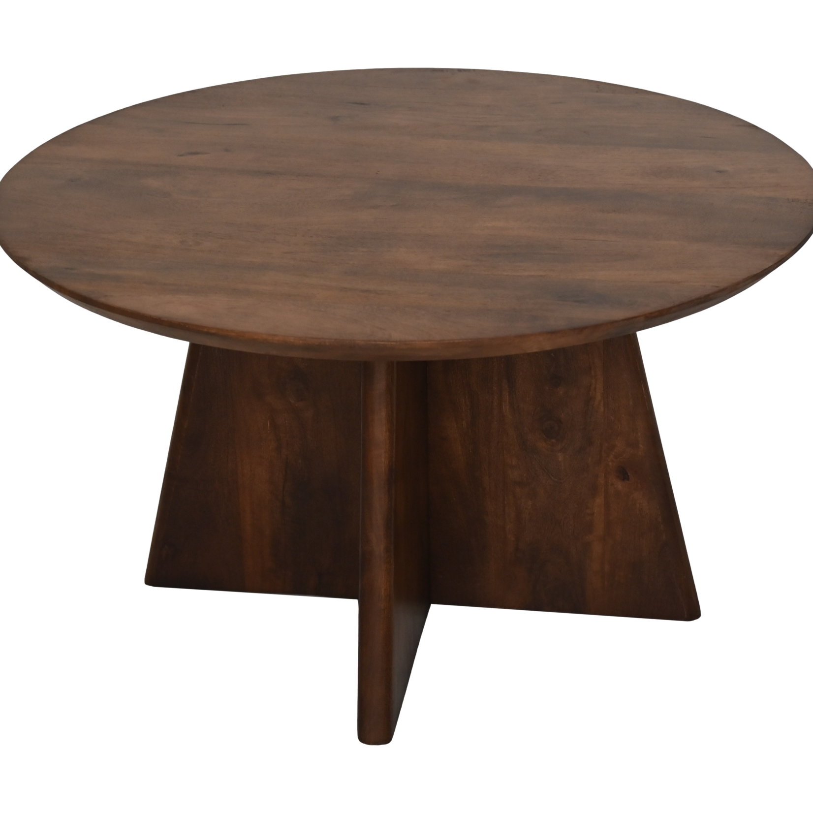 HSM Collection Ronde salontafel kruispoot 80cm - mat bruin