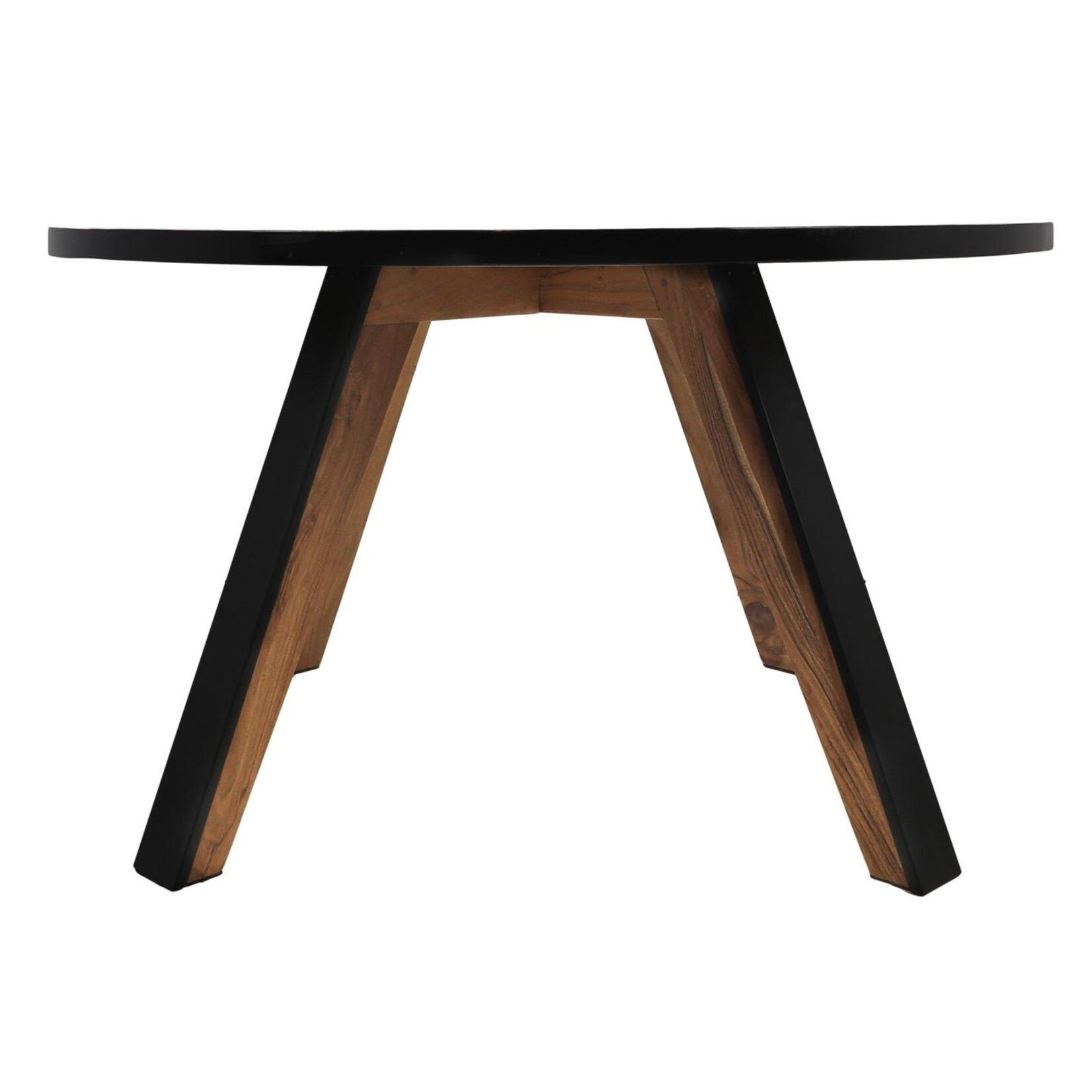 HSM Collection Ronde eettafel Milano - ø140x76 - Naturel/zwart - Acaciahout/metaal