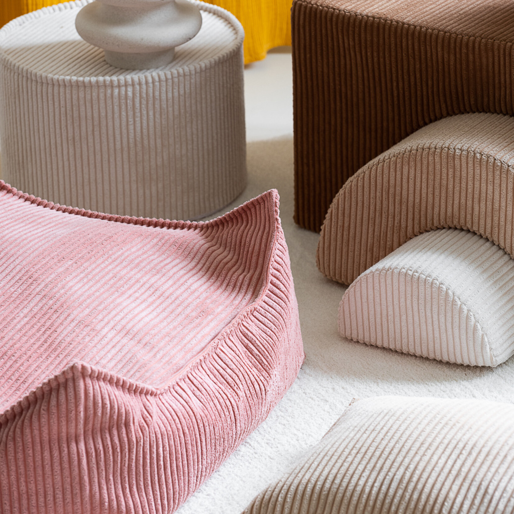 Wigiwama Pink Mousse Square Ottoman