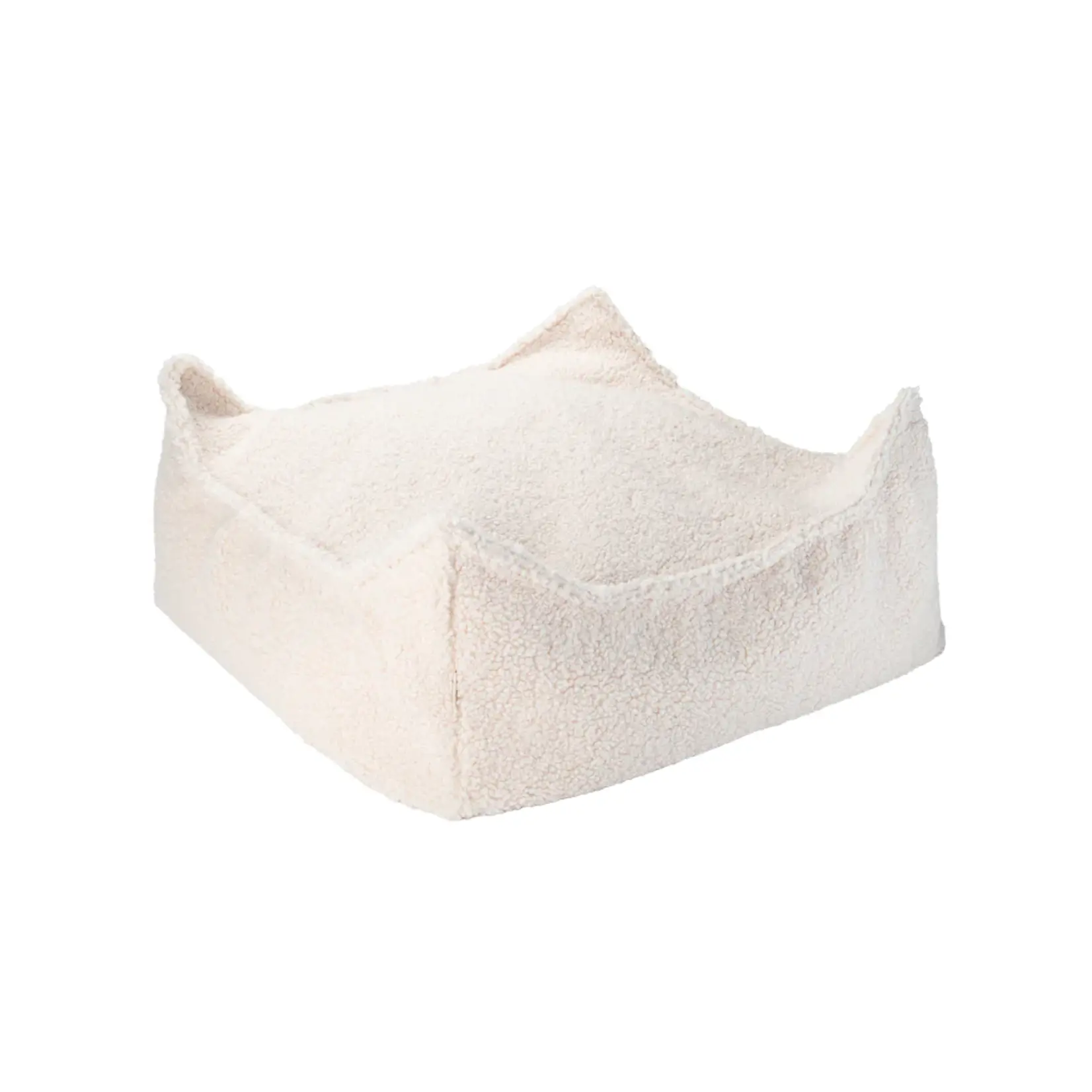 Wigiwama Cream White Square Ottoman