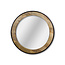 HSM Collection Wangspiegel rond - ø90x5 - Naturel/zwart - Teakhout