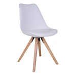 Nordic Bergen Dining Chair - Chair in white with natural wood legs - set of 2
