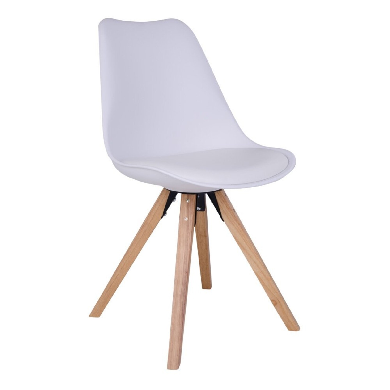 Nordic Bergen Dining Chair - Chair in white with natural wood legs - set of 2