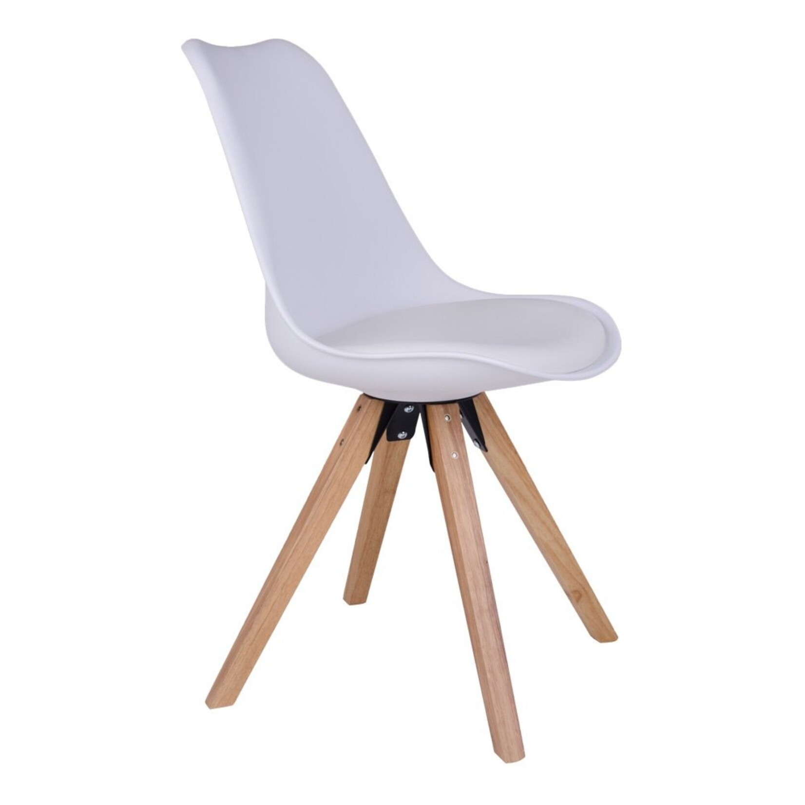 Nordic Bergen Dining Chair - Chair in white with natural wood legs - set of 2