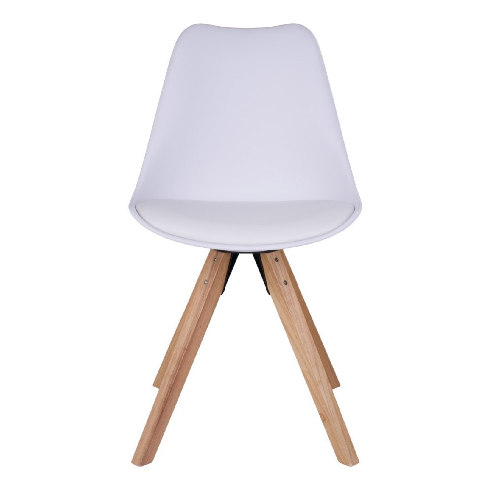 Nordic Bergen Dining Chair - Chair in white with natural wood legs - set of 2